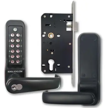 Click Here To Enlarge This Photo Of BORG Locks BL7703 ECP MG Pro Heavy Duty Digital Lock with Free Passage&comma; Key Override & Easicode Pro Coding Chamber &lpar;60x72mm Euro Profile Lockcase&rpar; - Marine Grade Black