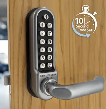 Click Here To Enlarge This Photo Of BORG Locks BL5001 ECP FT SS FIRE RATED Medium&sol;Heavy Duty Digital Lock &lpar;Round Bar&rpar; with Free Passage Mode & Easicode Pro Coding Chamber &lpar;60mm Latch&rpar; - Stainless Steel