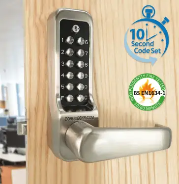 Click Here To Enlarge This Photo Of BORG Locks BL7001 ECP FT SS FIRE RATED Heavy Duty Digital Lock with Free Passage & Easicode Pro Coding Chamber &lpar;60mm Latch&rpar; - Stainless Steel