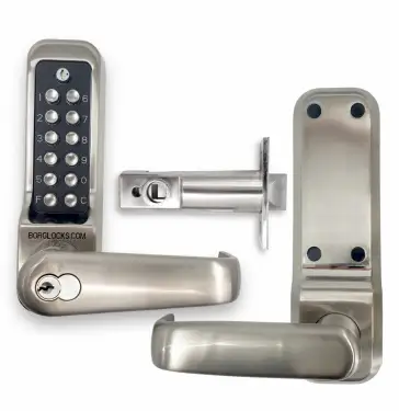 Click Here To Enlarge This Photo Of BORG Locks BL7701 ECP FT SS FIRE RATED Heavy Duty Digital Lock with Free Passage&comma; Key Override & Easicode Pro Coding Chamber &lpar;60mm Latch&rpar; - Stainless Steel