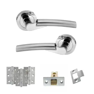 Click Here To Enlarge This Photo Of Atlantic - S32RSCPC STATUS Florida Door Handle Pack - Satin Chrome&sol;Polished Chrome