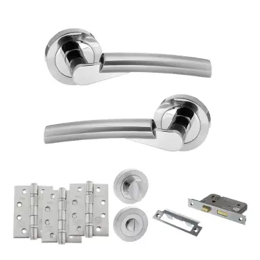 Click Here To Enlarge This Photo Of Atlantic - S32RSCPC STATUS Florida Door Handle Pack - Satin Chrome&sol;Polished Chrome