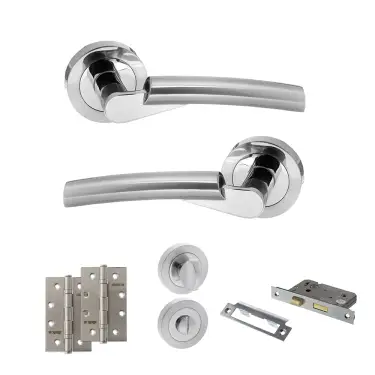 Click Here To Enlarge This Photo Of Atlantic - S32RSCPC STATUS Florida Door Handle Pack - Satin Chrome&sol;Polished Chrome