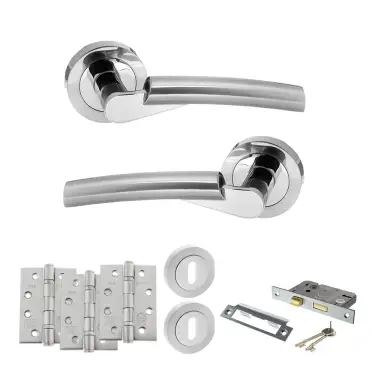 Click Here To Enlarge This Photo Of Atlantic - S32RSCPC STATUS Florida Door Handle Pack - Satin Chrome&sol;Polished Chrome