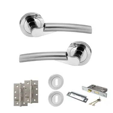 Click Here To Enlarge This Photo Of Atlantic - S32RSCPC STATUS Florida Door Handle Pack - Satin Chrome&sol;Polished Chrome