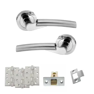 Click Here To Enlarge This Photo Of Atlantic - S32RSCPC STATUS Florida Door Handle Pack - Satin Chrome&sol;Polished Chrome