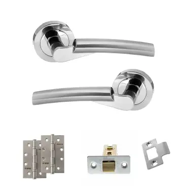Click Here To Enlarge This Photo Of Atlantic - S32RSCPC STATUS Florida Door Handle Pack - Satin Chrome&sol;Polished Chrome