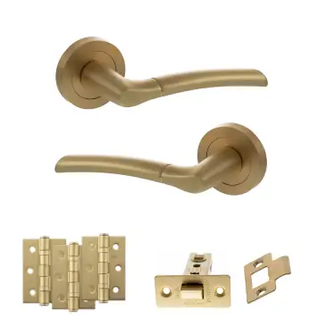 Click Here To Enlarge This Photo Of Atlantic - S33RSB STATUS Indiana Door Handle Pack - Satin Brass