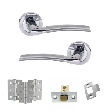 Click Here To Enlarge This Photo Of Atlantic - S33RSCPC STATUS Indiana Door Handle Pack - Satin Chrome&sol;Polished Chrome