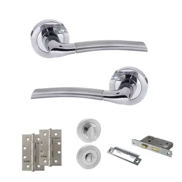 Click Here To Enlarge This Photo Of Atlantic - S33RSCPC STATUS Indiana Door Handle Pack - Satin Chrome&sol;Polished Chrome