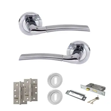 Click Here To Enlarge This Photo Of Atlantic - S33RSCPC STATUS Indiana Door Handle Pack - Satin Chrome&sol;Polished Chrome