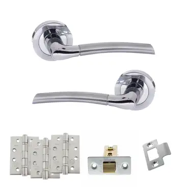 Click Here To Enlarge This Photo Of Atlantic - S33RSCPC STATUS Indiana Door Handle Pack - Satin Chrome&sol;Polished Chrome