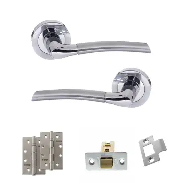 Click Here To Enlarge This Photo Of Atlantic - S33RSCPC STATUS Indiana Door Handle Pack - Satin Chrome&sol;Polished Chrome