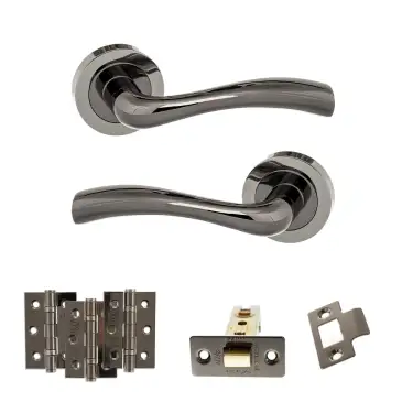 Click Here To Enlarge This Photo Of Atlantic - S35RBN STATUS Texas Door Handle Pack - Black Nickel