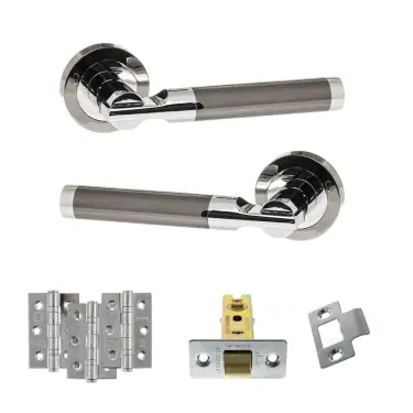 Click Here To Enlarge This Photo Of Atlantic - S36RBNPC STATUS Dakota Door Handle Pack - Black Nickel&sol;Polished Chrome