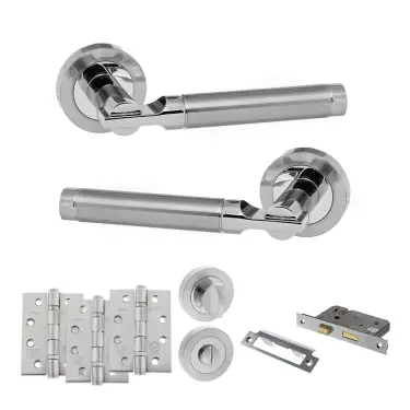 Click Here To Enlarge This Photo Of Atlantic - S36RSCPC STATUS Dakota Door Handle Pack - Satin Chrome&sol;Polished Chrome