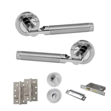 Click Here To Enlarge This Photo Of Atlantic - S36RSCPC STATUS Dakota Door Handle Pack - Satin Chrome&sol;Polished Chrome