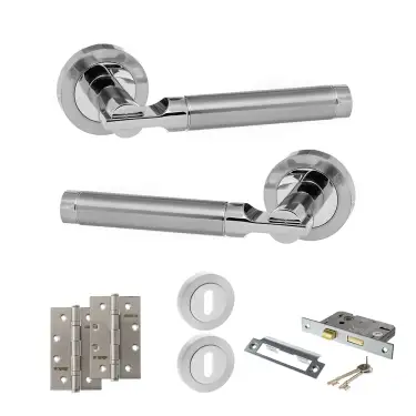 Click Here To Enlarge This Photo Of Atlantic - S36RSCPC STATUS Dakota Door Handle Pack - Satin Chrome&sol;Polished Chrome