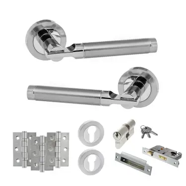 Click Here To Enlarge This Photo Of Atlantic - S36RSCPC STATUS Dakota Door Handle Pack - Satin Chrome&sol;Polished Chrome