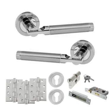 Click Here To Enlarge This Photo Of Atlantic - S36RSCPC STATUS Dakota Door Handle Pack - Satin Chrome&sol;Polished Chrome