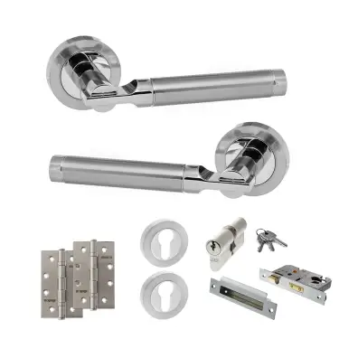 Click Here To Enlarge This Photo Of Atlantic - S36RSCPC STATUS Dakota Door Handle Pack - Satin Chrome&sol;Polished Chrome