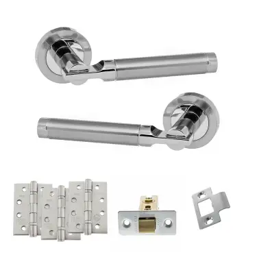 Click Here To Enlarge This Photo Of Atlantic - S36RSCPC STATUS Dakota Door Handle Pack - Satin Chrome&sol;Polished Chrome