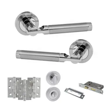Click Here To Enlarge This Photo Of Atlantic - S36RSCPC STATUS Dakota Door Handle Pack - Satin Chrome&sol;Polished Chrome