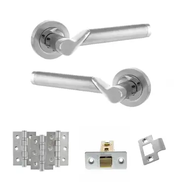 Click Here To Enlarge This Photo Of Atlantic - S38RSCPC STATUS Hawaii Door Handle Pack - Satin Chrome&sol;Polished Chrome