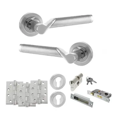 Click Here To Enlarge This Photo Of Atlantic - S38RSCPC STATUS Hawaii Door Handle Pack - Satin Chrome&sol;Polished Chrome