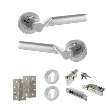 Click Here To Enlarge This Photo Of Atlantic - S38RSCPC STATUS Hawaii Door Handle Pack - Satin Chrome&sol;Polished Chrome