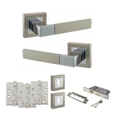 Click Here To Enlarge This Photo Of Atlantic - S40SSNPC STATUS Montana Door Handle Pack - Satin Nickel&sol;Polished Chrome