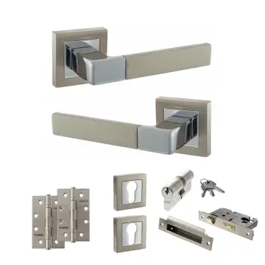 Click Here To Enlarge This Photo Of Atlantic - S40SSNPC STATUS Montana Door Handle Pack - Satin Nickel&sol;Polished Chrome