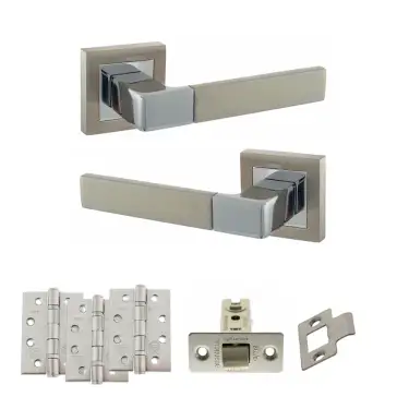 Click Here To Enlarge This Photo Of Atlantic - S40SSNPC STATUS Montana Door Handle Pack - Satin Nickel&sol;Polished Chrome