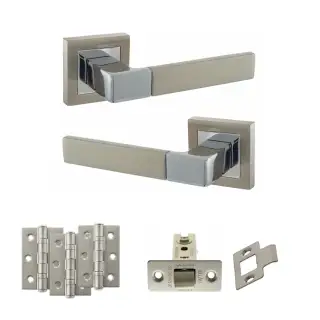 Atlantic - S40SSNPC STATUS Montana Door Handle Pack - Satin Nickel&sol;Polished Chrome