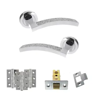Click Here To Enlarge This Photo Of Atlantic - SPM167CRCP Senza Pari Crystal Door Handle Pack - Polished Chrome