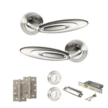 Click Here To Enlarge This Photo Of Atlantic - SPM222SNCP Senza Pari Elisse Door Handle Pack - Satin Nickel&sol;Chrome