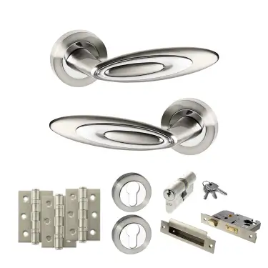 Click Here To Enlarge This Photo Of Atlantic - SPM222SNCP Senza Pari Elisse Door Handle Pack - Satin Nickel&sol;Chrome