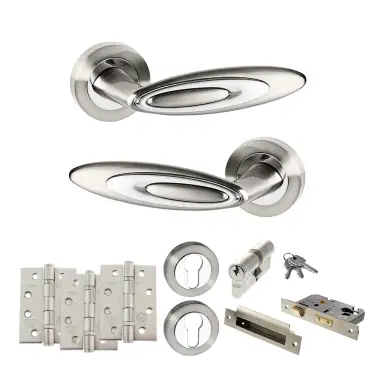 Click Here To Enlarge This Photo Of Atlantic - SPM222SNCP Senza Pari Elisse Door Handle Pack - Satin Nickel&sol;Chrome