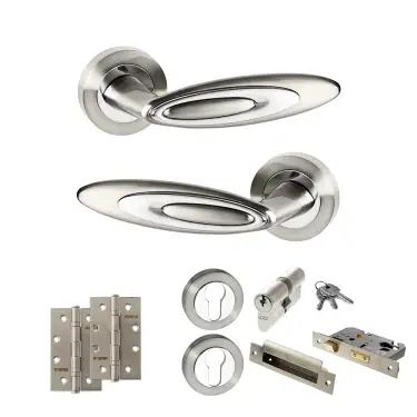 Click Here To Enlarge This Photo Of Atlantic - SPM222SNCP Senza Pari Elisse Door Handle Pack - Satin Nickel&sol;Chrome