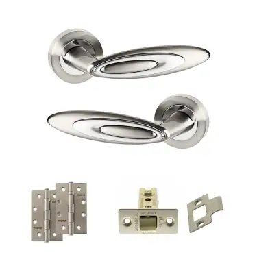 Click Here To Enlarge This Photo Of Atlantic - SPM222SNCP Senza Pari Elisse Door Handle Pack - Satin Nickel&sol;Chrome