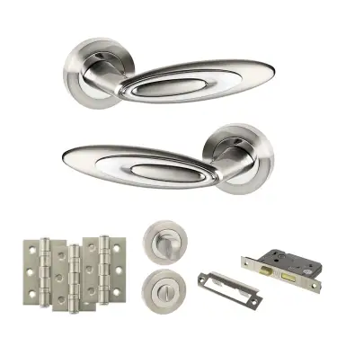 Click Here To Enlarge This Photo Of Atlantic - SPM222SNCP Senza Pari Elisse Door Handle Pack - Satin Nickel&sol;Chrome