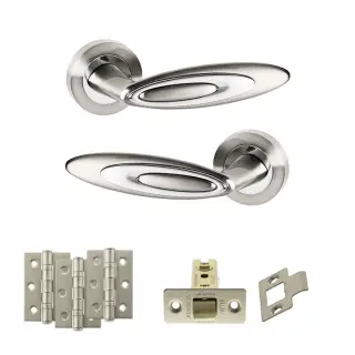 Atlantic - SPM222SNCP Senza Pari Elisse Door Handle Pack - Satin Nickel&sol;Chrome