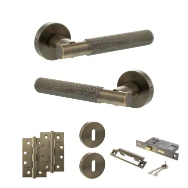 Click Here To Enlarge This Photo Of Atlantic - SPR170AB Senza Pari Rosarno Door Handle Pack - Antique Brass