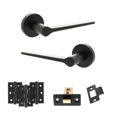 Click Here To Enlarge This Photo Of Atlantic - SPR180MB Senza Pari Laviano Door Handle Pack - Matt Black