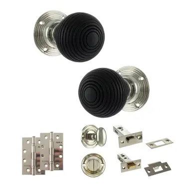 Click Here To Enlarge This Photo Of Atlantic - OE60RREMKPN Old English Whitby Door Knob Pack - Polished Nickel