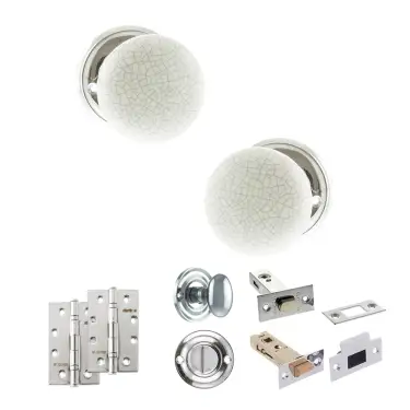 Click Here To Enlarge This Photo Of Atlantic - OE59CMKWHPC Old English Skipton Door Knob Pack - Polished Chrome