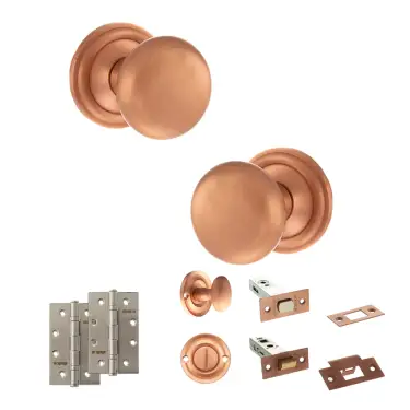 Click Here To Enlarge This Photo Of Atlantic - OE58MMKUSC Old English Harrogate Door Knob Pack - Urban Satin Copper