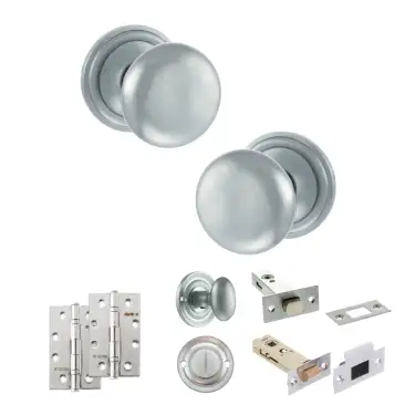 Click Here To Enlarge This Photo Of Atlantic - OE58MMKSC Old English Harrogate Door Knob Pack - Satin Chrome