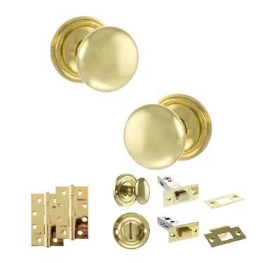 Click Here To Enlarge This Photo Of Atlantic - OE58MMKPB Old English Harrogate Door Knob Pack - Polished Brass