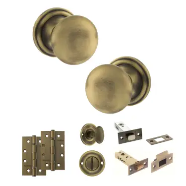 Click Here To Enlarge This Photo Of Atlantic - OE58MMKMAB Old English Harrogate Door Knob Pack - Matt Antique Brass